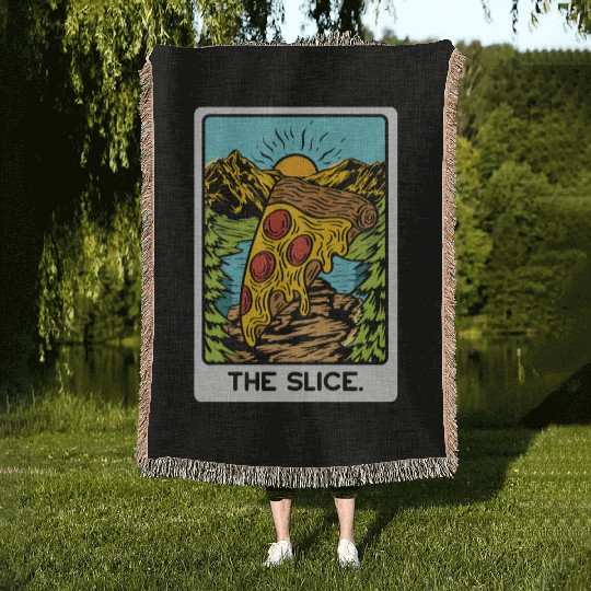 The Slice Pizza Lover Gift Woven Blankets