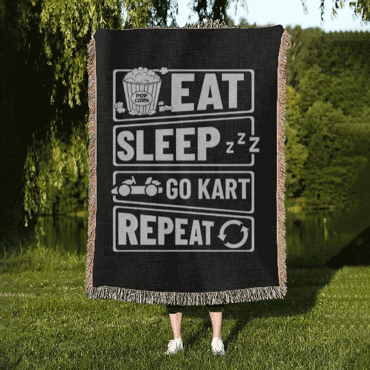 Go Kart Racing Indoor Karting Racer Electric Woven Blankets