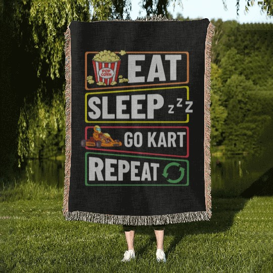 Go Kart Racing Indoor Karting Racer Electric Woven Blankets