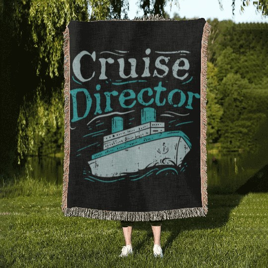 Cruise Director Cruising Ship Holidays vacation Woven Blankets