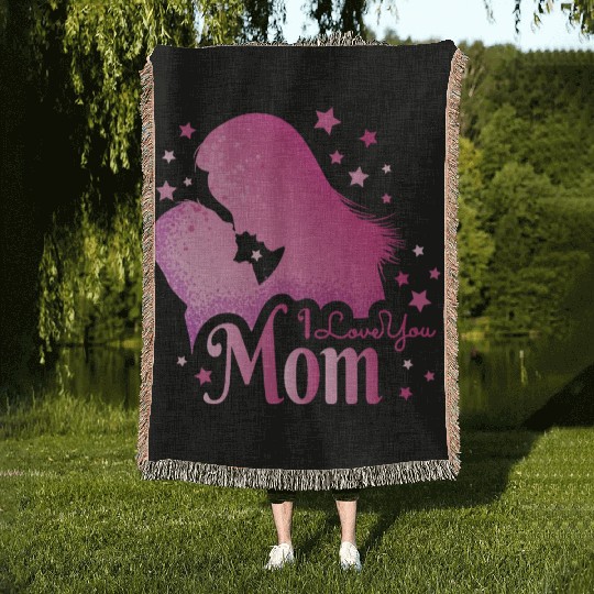 I Love you MOM ! Woven Blankets