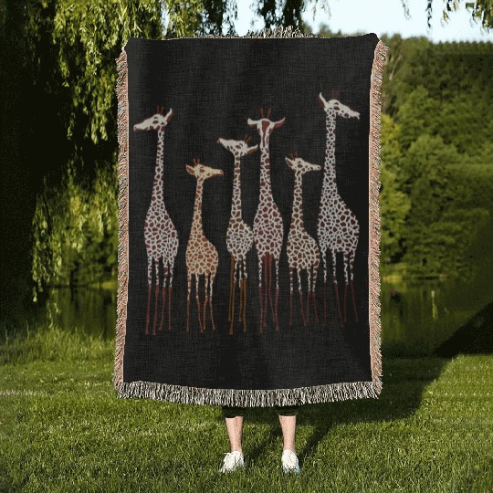 Cute Giraffe Animal Lovers Funny Nature Lover Woven Blankets