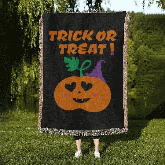 Halloween Scary Evil Pumpkin Funny Pumpkin Head Woven Blankets