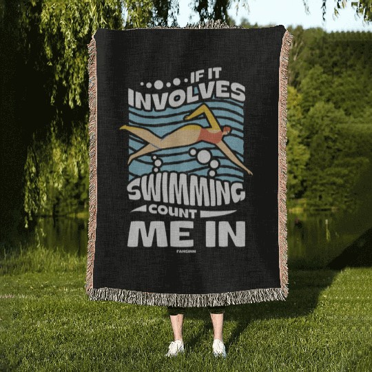Swimming lifeguard swimming course outdoor pool gi Woven Blankets