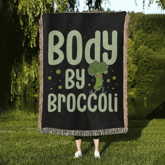Body By Broccoli Vegetarian Veggies Vegan Woven Blankets