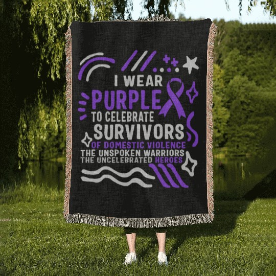 Domestic Violence Awareness Woven Blankets, I Wear Purple