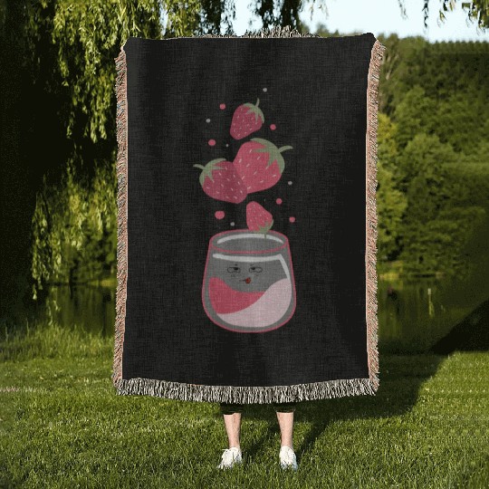 Delicious Strawberry juice Woven Blankets