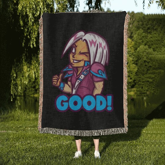 emote maker featuring lost ark inspired characters Woven Blankets