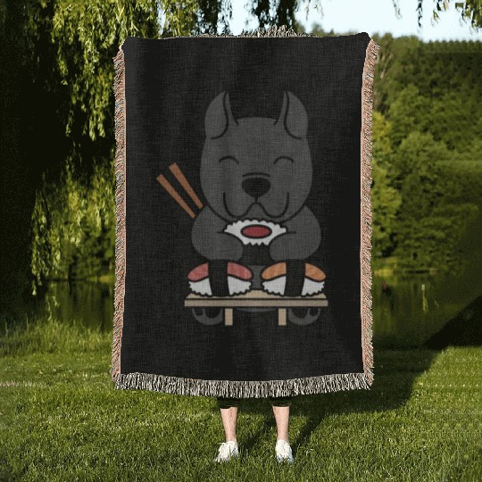 Sushi Lover Cane Corso Woven Blankets