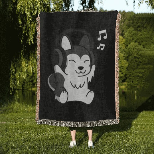 Music Lover Husky Woven Blankets