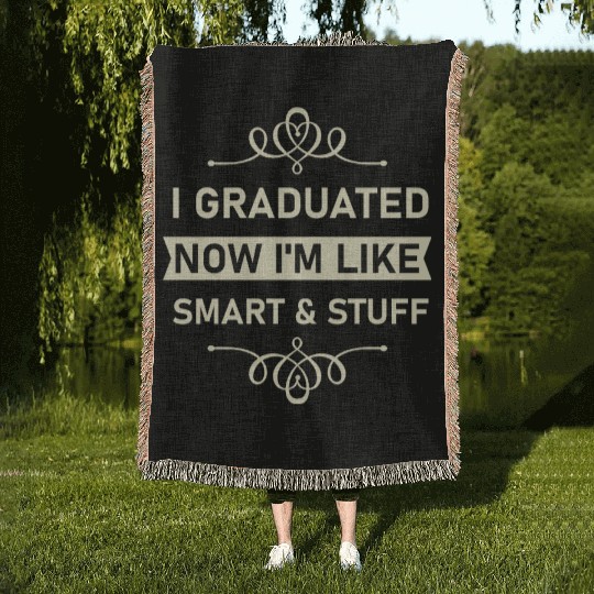 Funny College High School Graduation Gift Senior Woven Blankets