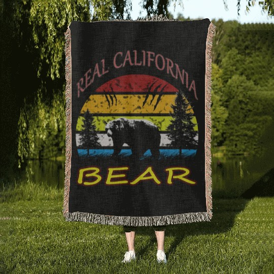 California BEAR Woven Blankets
