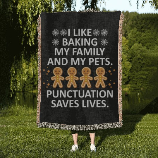 Punctuation Save Lives Funny English Teacher Woven Blankets