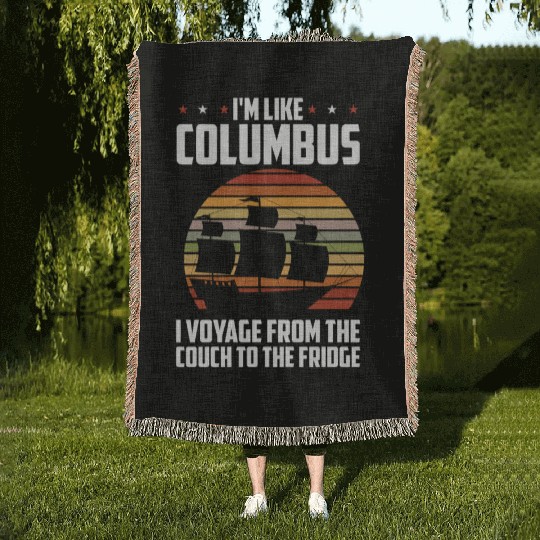 Columbus Day 1492 Woven Blankets