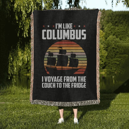 Columbus Day 1492 Woven Blankets
