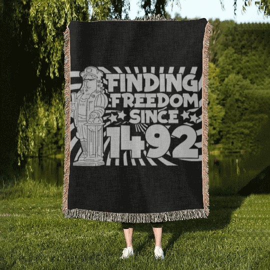 Columbus Day 1492 Woven Blankets
