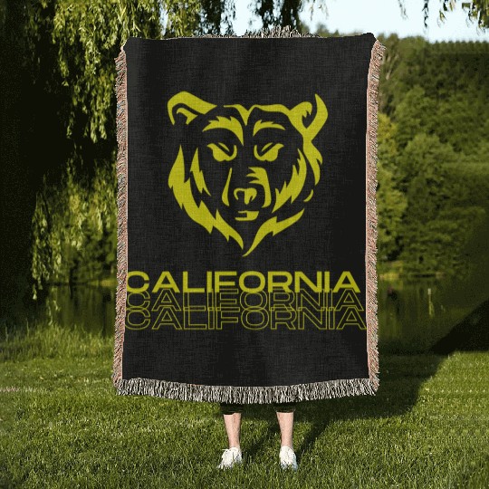 California bear Woven Blankets