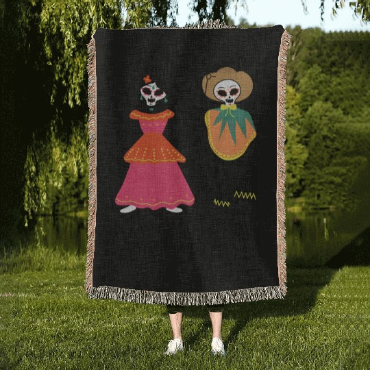 DANCE OF THE DEAD Woven Blankets