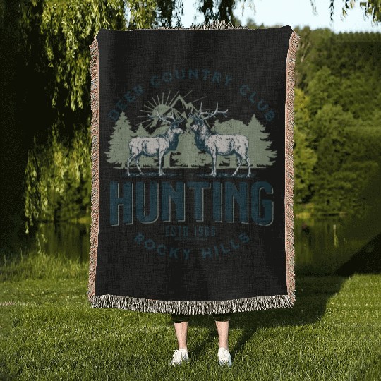 Deer country club Woven Blankets