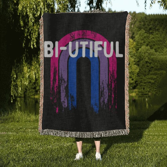 Bi-Utiful Bisexual Positivity Bi Pride Positive Woven Blankets
