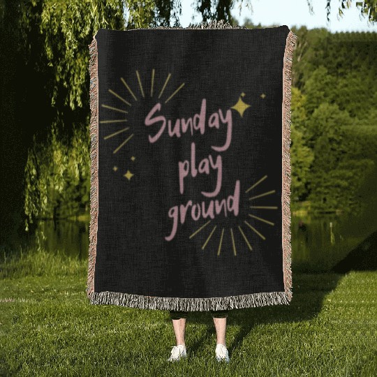 Sunday play ground Woven Blankets