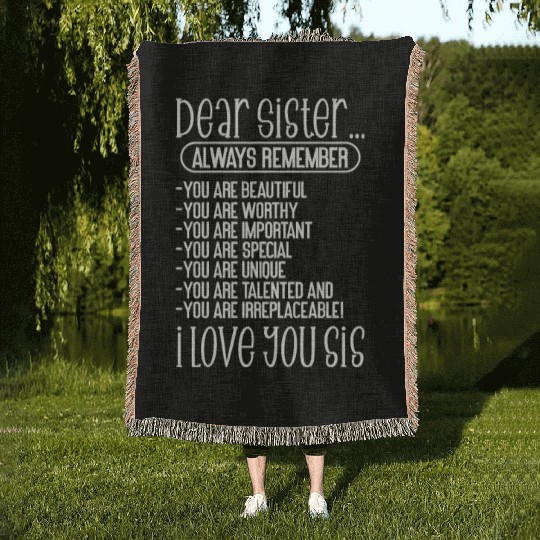 Dear Sister I Love You Sis Woven Blankets
