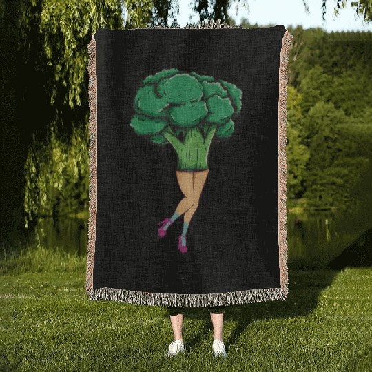 Broccoli Vintage Woven Blankets