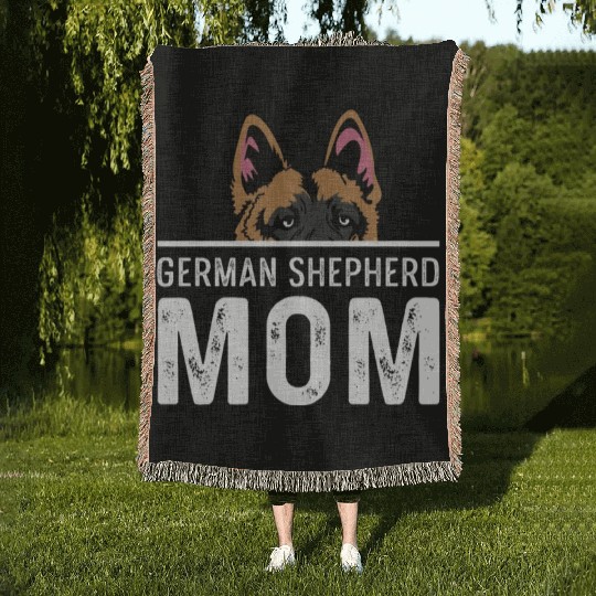 German Shepherd Mom Pet Lover Gift Woven Blankets
