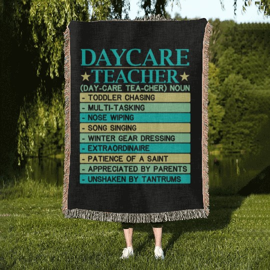 Daycare Teacher Childcare Educator Director Woven Blankets