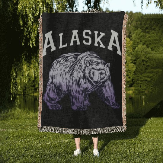 Alaska Gift USA Natur Bär Denali Grizzly Wald Woven Blankets