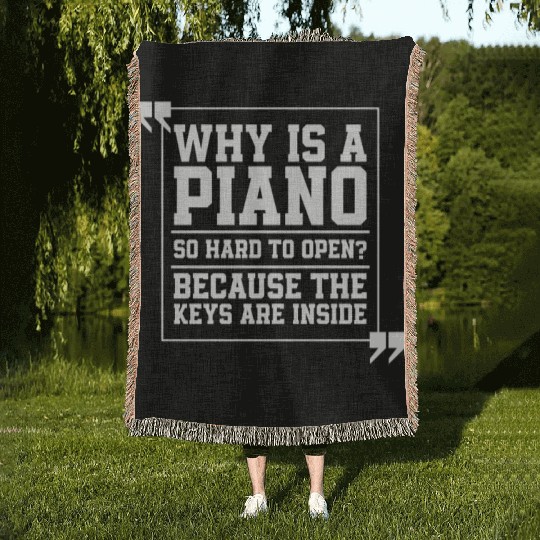 Music Teacher Piano Woven Blankets