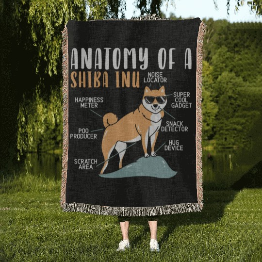 Shiba Inu Japanese Dog Lover Puppy Paw Love Woven Blankets