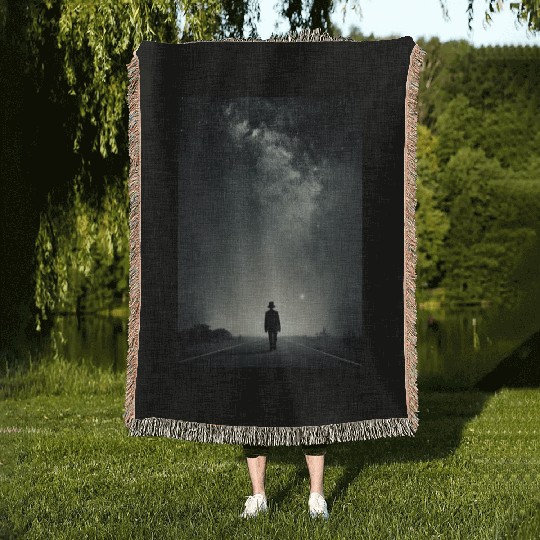 The lonely man Woven Blankets