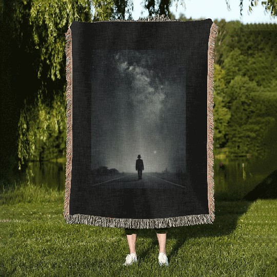 The lonely man Woven Blankets