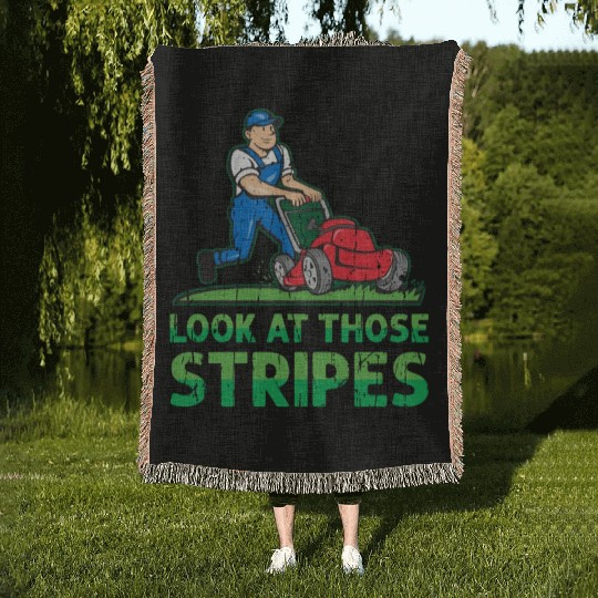 Look at those stripes - lawn mowing Woven Blankets