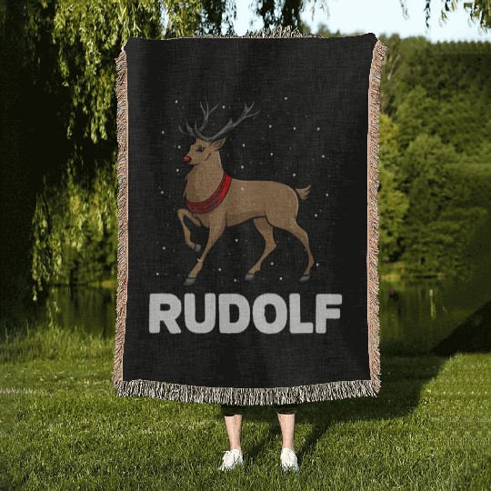 Christmas Santa's Reindeer Lazy Costume Rudolph Woven Blankets