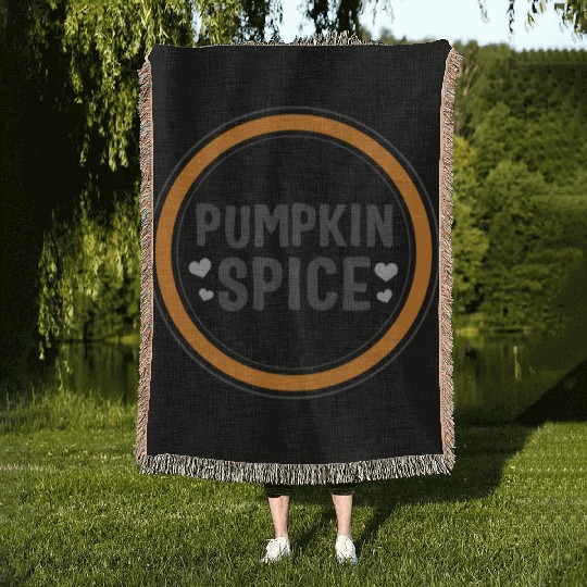 Halloween Theme Cute Pumpkin Spice Coffee Lover Woven Blankets