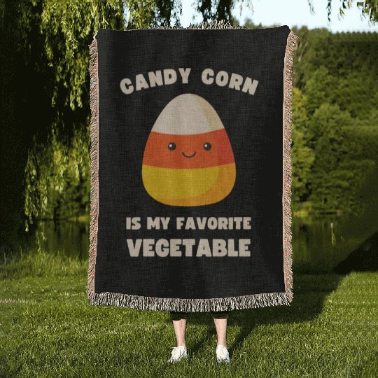 LAZY COSTUME CANDY CORN IS MY FAVORITE VEGETABLE Woven Blankets