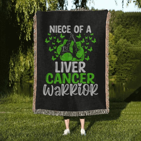 Liver Cancer Awareness Niece Aunt Uncle Woven Blankets