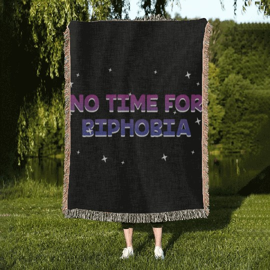 No Time for Biphobia Bisexual LGBTQ Bi Pride Woven Blankets