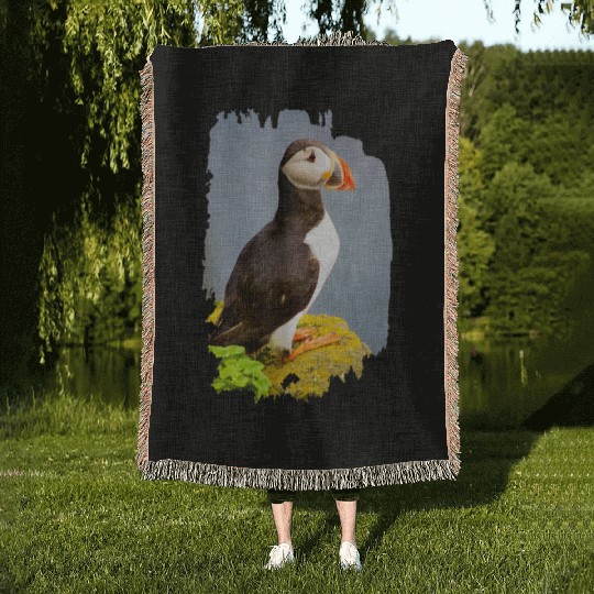 Atlantic Puffin Woven Blankets