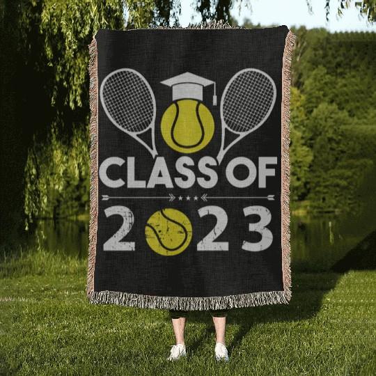 Graduation Class of 2023 Tennis Senior year T-Shir Woven Blankets