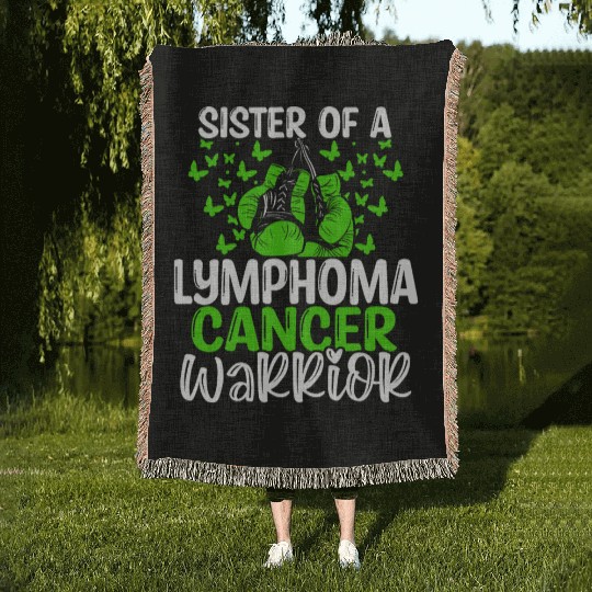 Lymphoma Cancer Awareness Sister Twins Sibling Woven Blankets