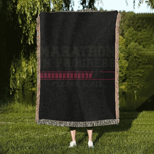 Running Runner Half Marathon Woven Blankets