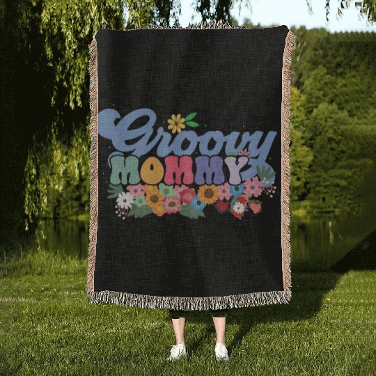 Groovy Mommy Garden Plant Flowers Floral Decor Woven Blankets