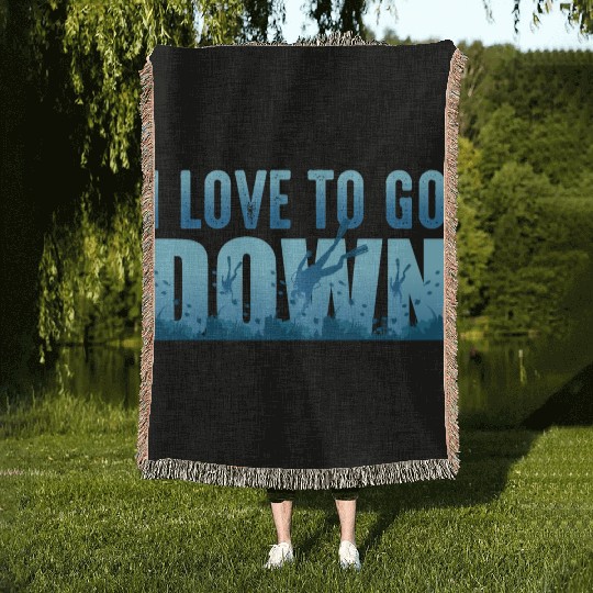 I Love to go Scuba Diving Diver Dad Boyfriend Gift Woven Blankets