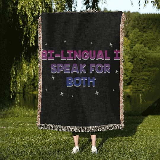 Bilingual I Speak for Both Bisexual Pride Month Woven Blankets