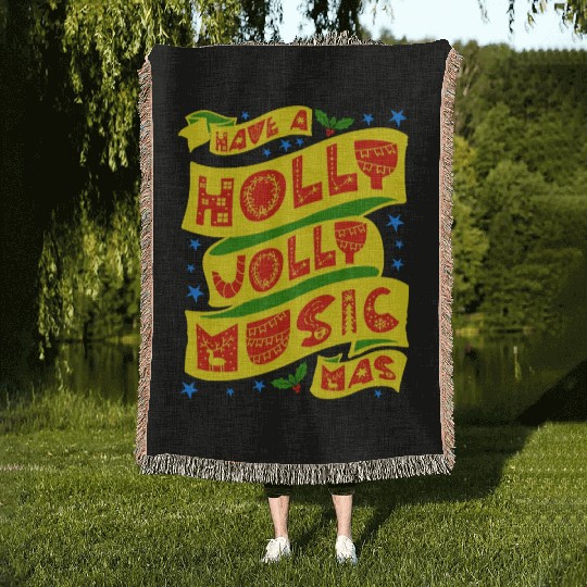 Have A Holly Jolly Musicmas Woven Blankets