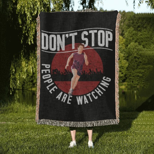 Running Runner Half Marathon Woven Blankets