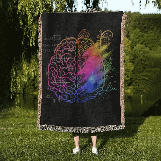 Art Teacher Brain, Math Teacher Woven Blankets